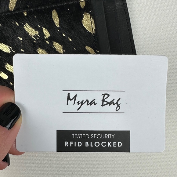 NWOT Myra Bag Golden Flecks Cowhide Cardholder Wallet - Picture 8 of 9